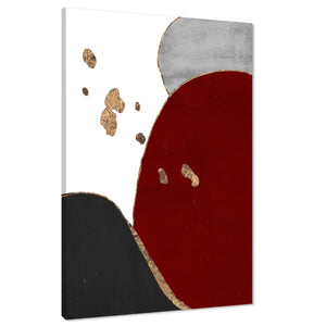 Abstract Red Black White Graphic Canvas Wall Art Print