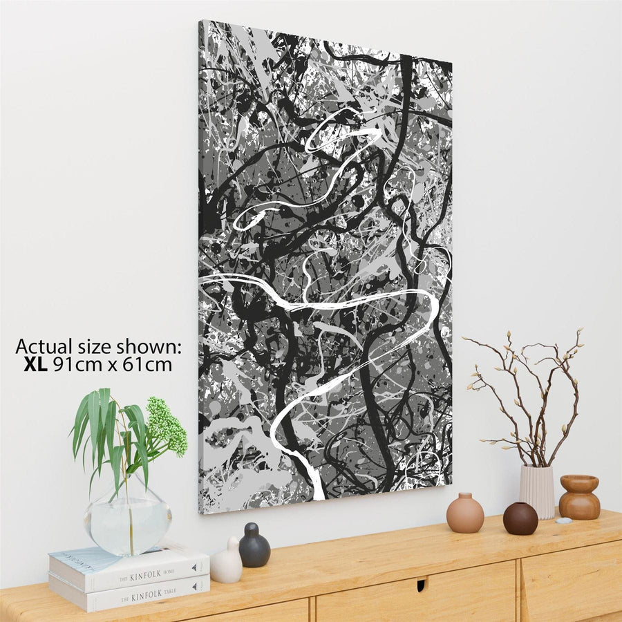 Abstract Black White Artwork Framed Wall Art Picture
