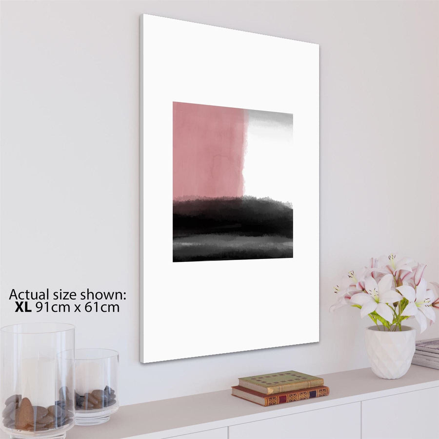 Abstract Blush Pink Black Artwork Canvas Wall Art Picture