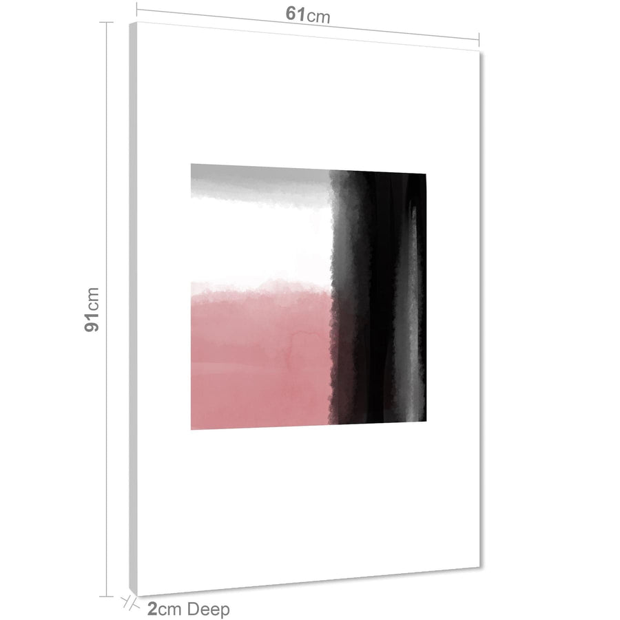 Abstract Blush Pink Grey Artwork Canvas Wall Art Print