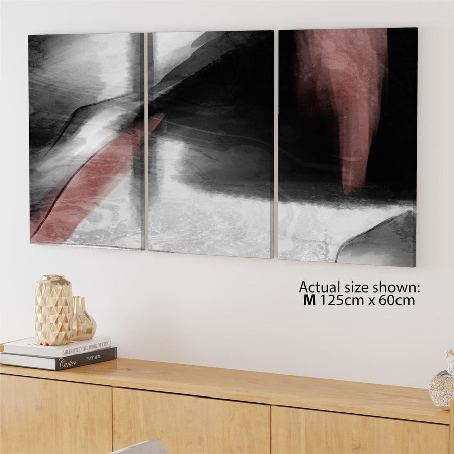 Abstract Black and White Pink Illustration Canvas Art Pictures