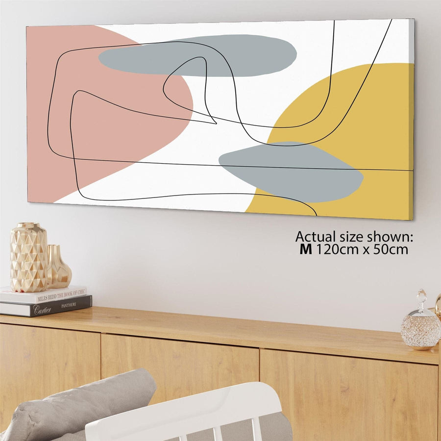 Abstract Pink Yellow Graphic Canvas Wall Art Print