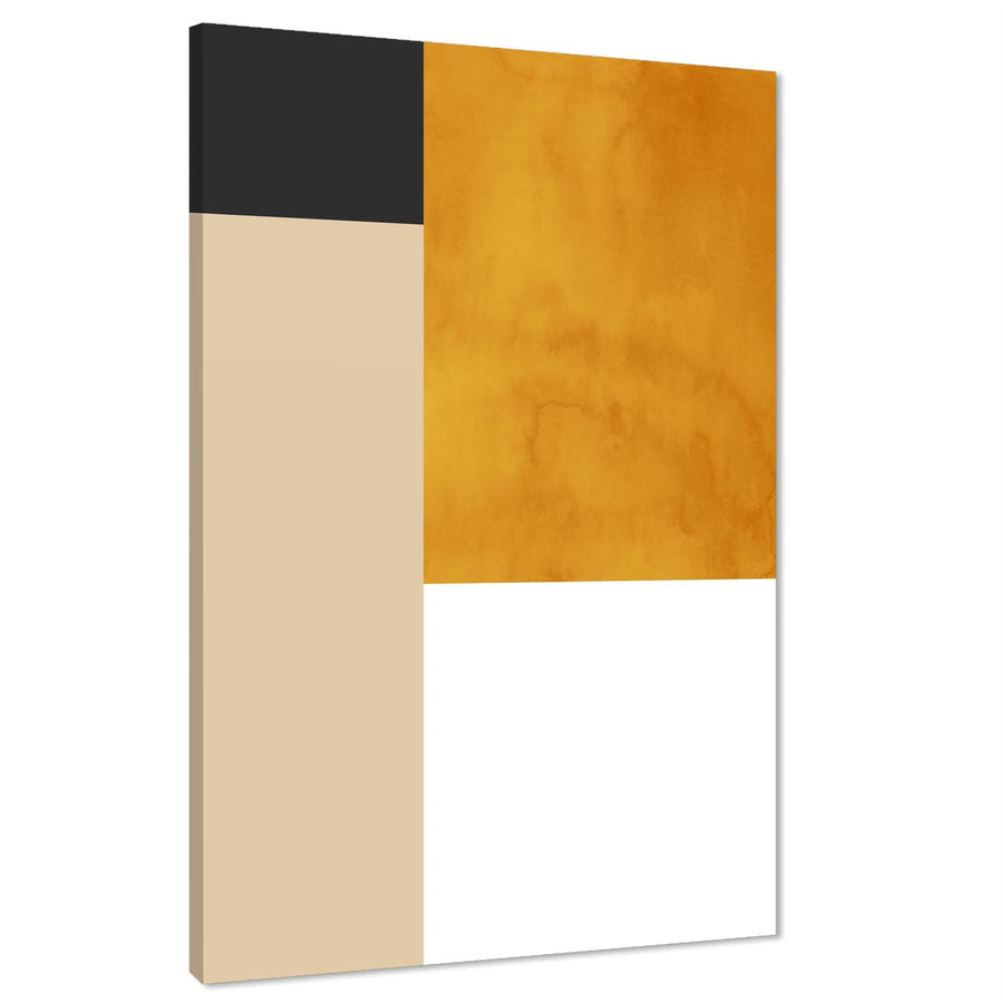 Abstract Mustard Yellow White Design Canvas Art Prints