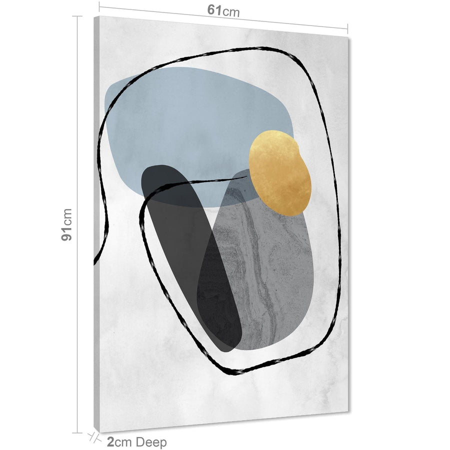 Abstract Light Blue Grey Stones Design Canvas Art Prints