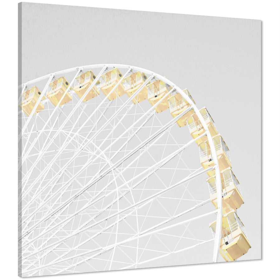 Shabby Chic Ferris Wheel Framed Art Prints Yellow Grey