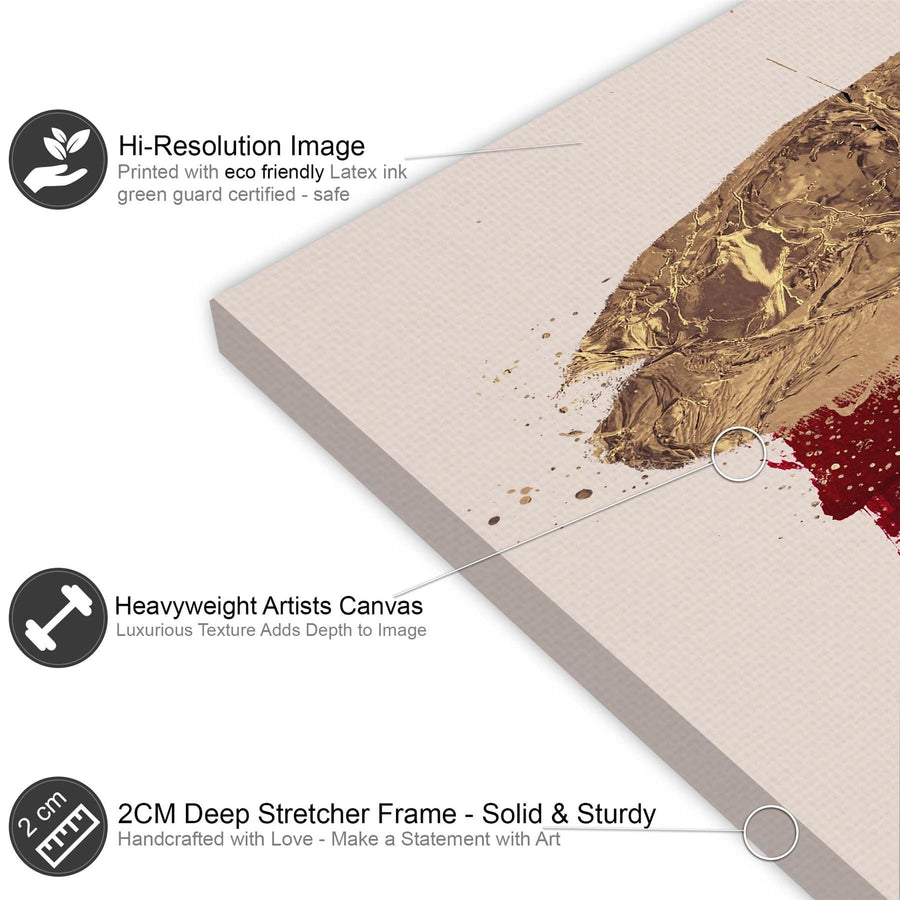 Abstract Red Gold Painting Canvas Art Pictures