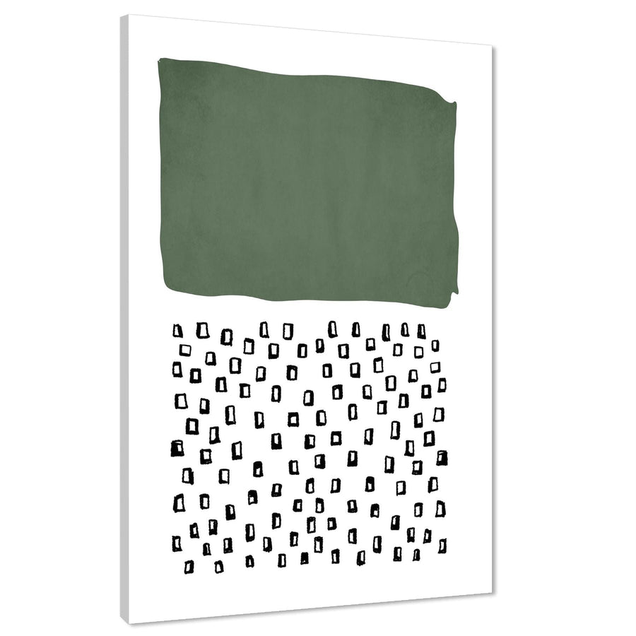Abstract Sage Green Black Rothko Inspired Style Canvas Art Pictures