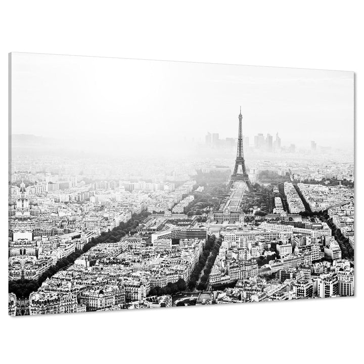 Paris Skyline Landscape Canvas Wall Art Picture Cities Black and White - 1RL725M