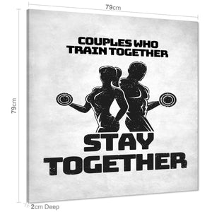 Black Grey Figurative Fitness Canvas Art Prints Couples goals