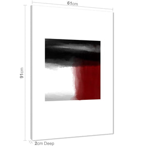 Abstract Red Black Square Watercolour Canvas Art Pictures