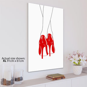 Red Fashion Canvas Wall Art Print High Heel Stiletto Shoes