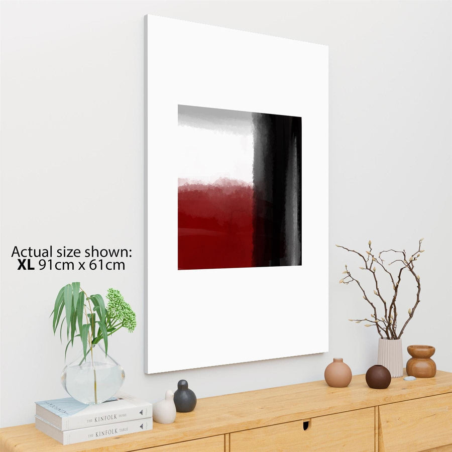 Abstract Red Black Watercolour Canvas Art Pictures