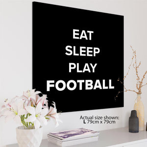 Soccer Football Quote Word Art - Typography Canvas Print Black and White