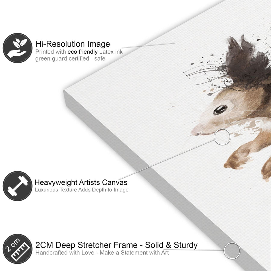 Squirrel Canvas Art Prints - Brown Beige