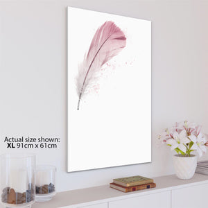 Fantasy Canvas Art Prints Floating Feather Pink