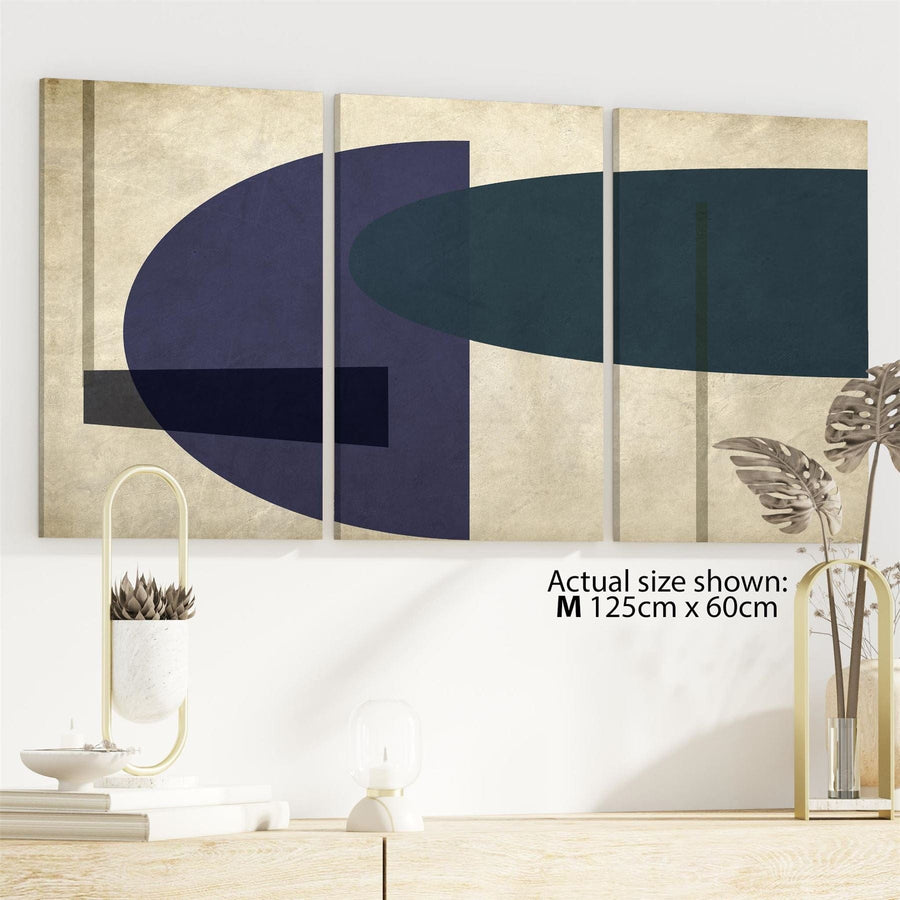 Abstract Purple Blue Geometric Design Canvas Art Prints