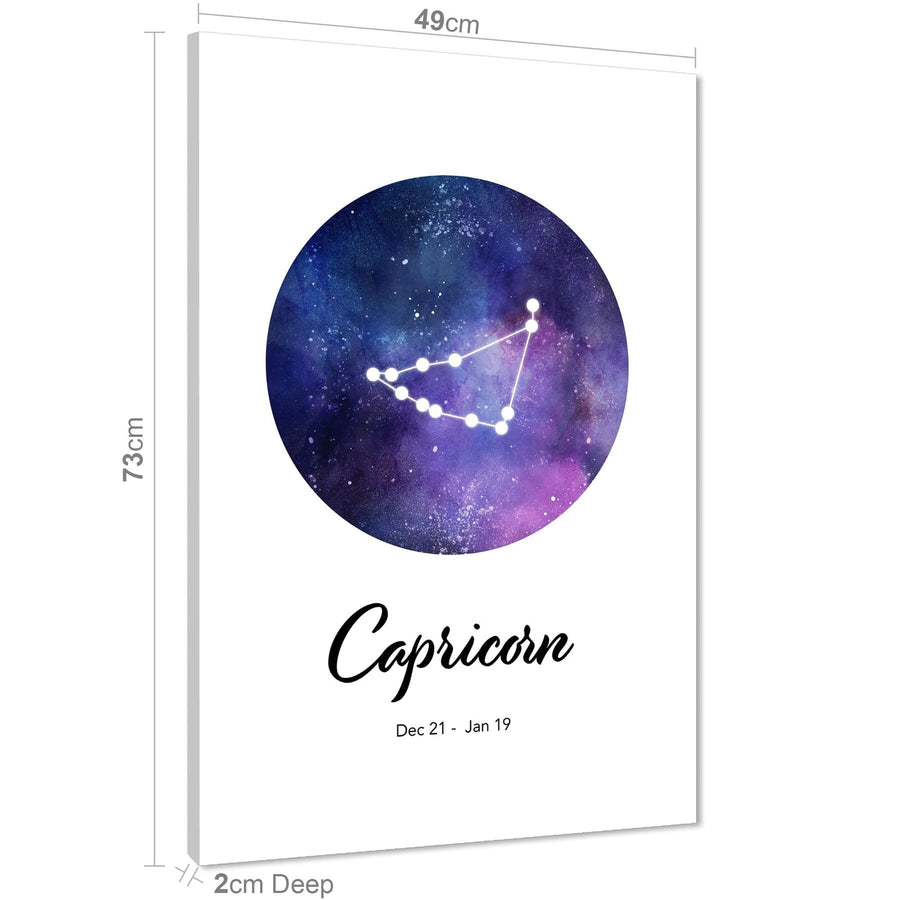 Astrology Zodiac Sign Capricorn Framed Art Prints  Blue