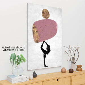 Blush Pink Gold Figurative Balance Design Canvas Art Prints