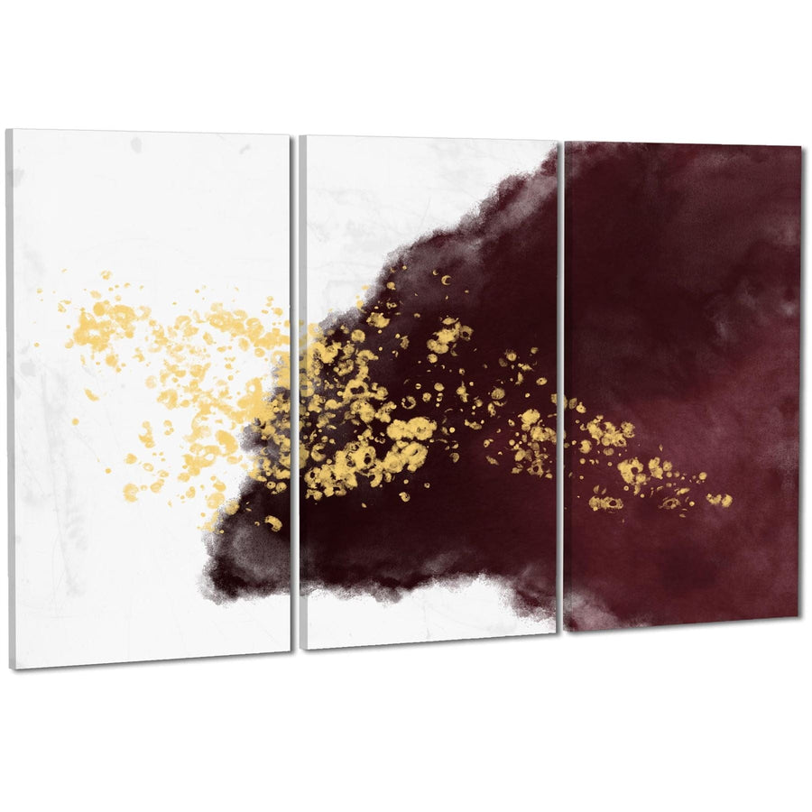 Abstract Red Gold Watercolour Canvas Art Pictures