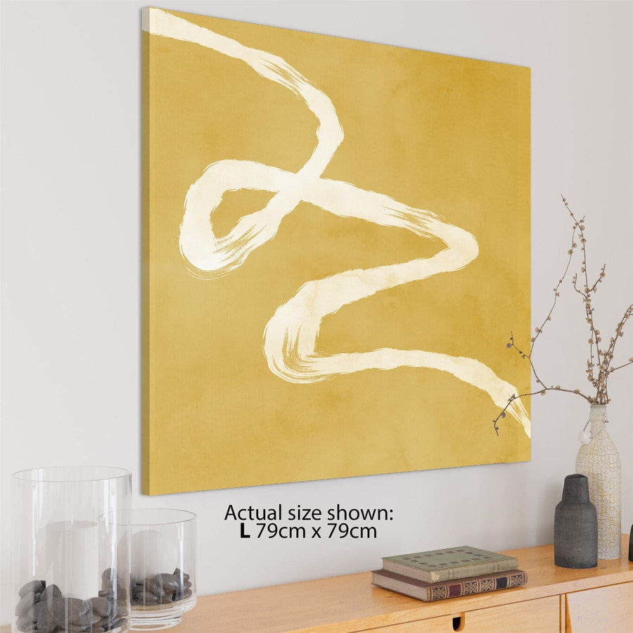 Abstract Mustard Yellow Artwork Canvas Wall Art Picture