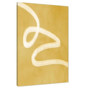 Abstract Mustard Yellow Watercolour Canvas Art Pictures