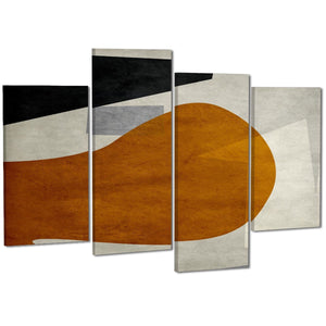 Abstract Burnt Orange Grey Graphic Canvas Art Prints
