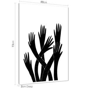 Abstract Black and White Hands Canvas Art Pictures