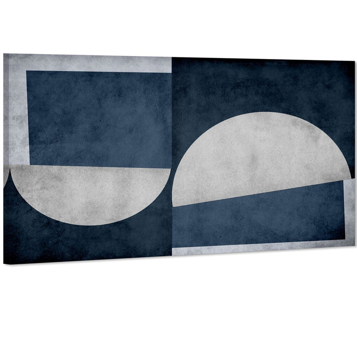 Abstract Navy Grey Watercolour Canvas Wall Art Print - 1713