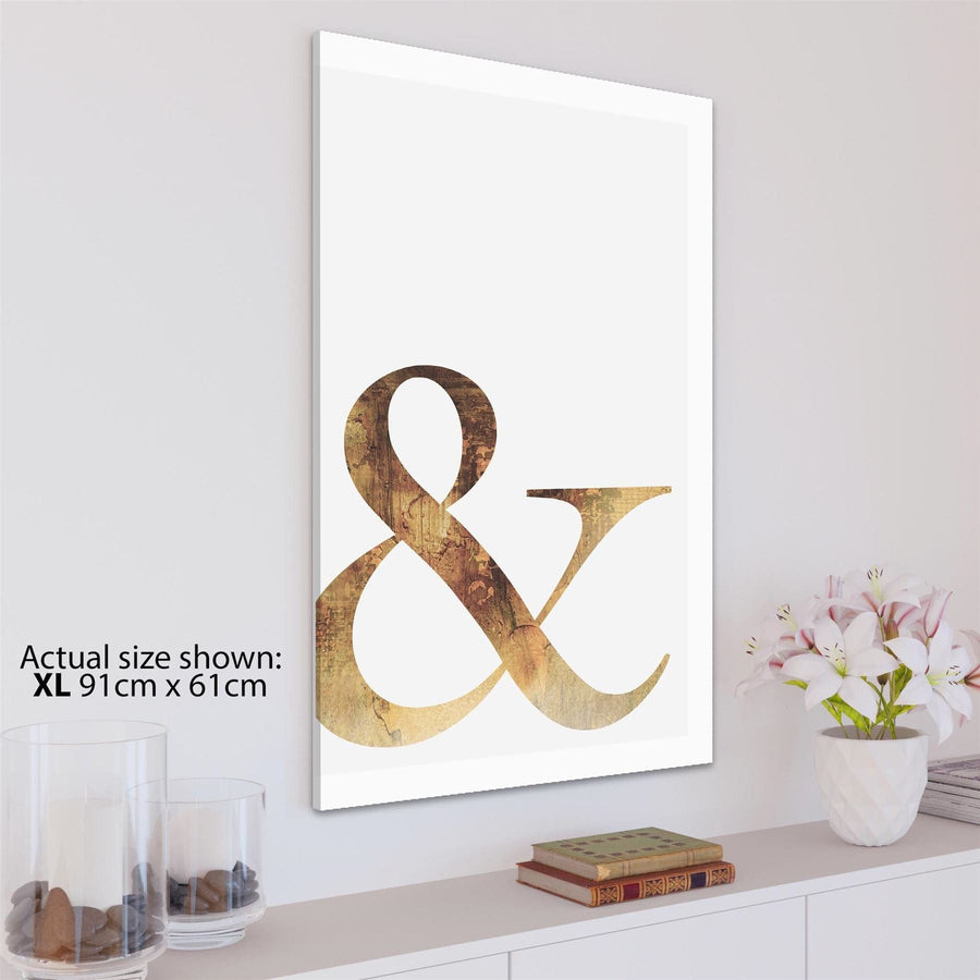 Ampersand And Word Art - Typography Canvas Print Brown