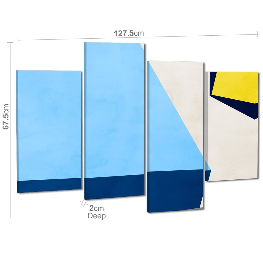 Abstract Blue Yellow Artwork Canvas Art Prints