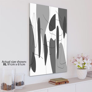 Abstract Grey White Watercolour Canvas Wall Art Picture