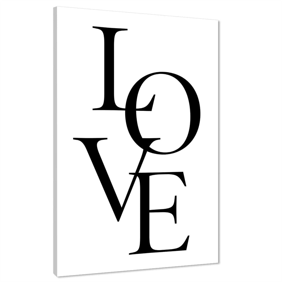 Love Quote Word Art - Typography Canvas Print Black and White