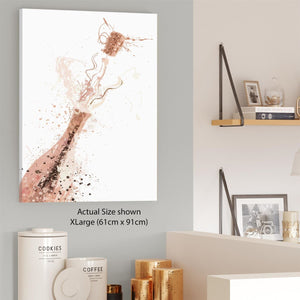 Kitchen Canvas Art Prints Champagne Bottle Cork Pop Coral