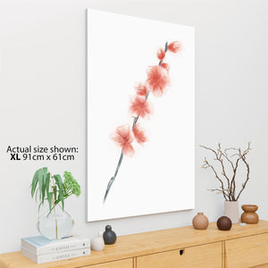 Red Cherry Blossom Floral Canvas Art Pictures