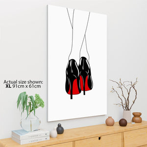 Red Black Fashion Canvas Wall Art Picture High Heel Stiletto Shoes
