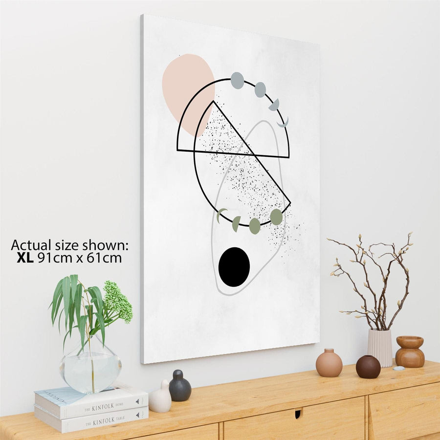 Abstract Pink Sage green Circles Design Canvas Art Pictures