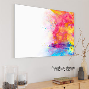 Abstract Multi Coloured Brushstrokes Watercolour Canvas Art Prints