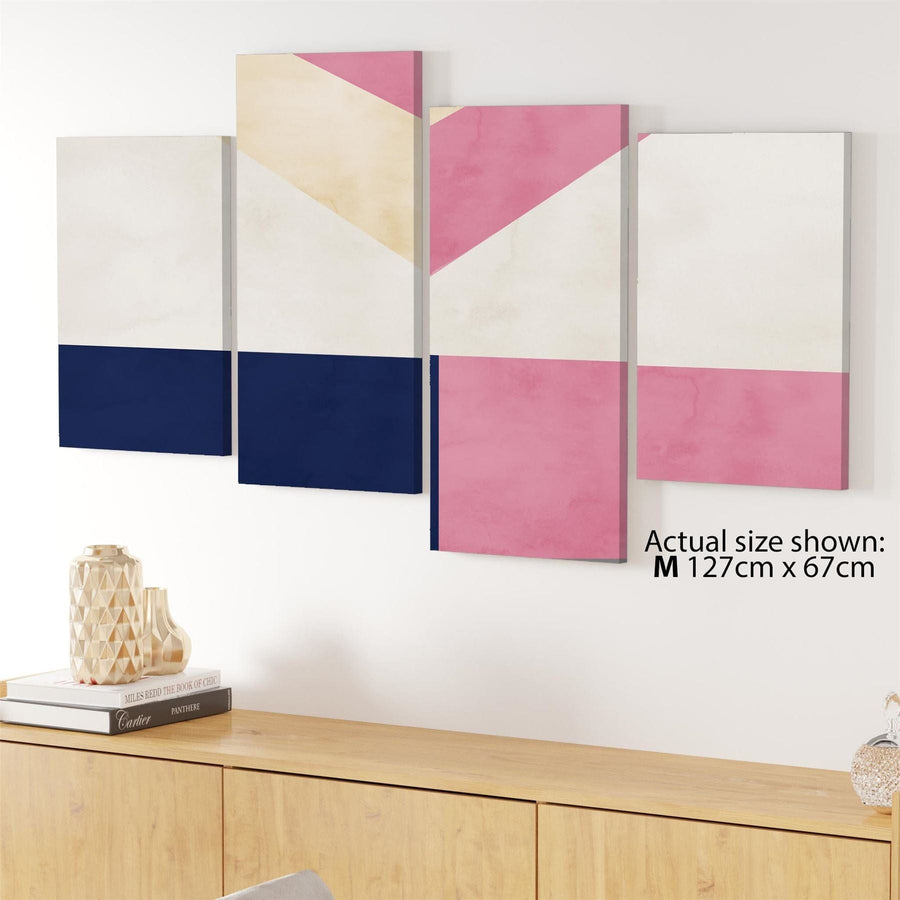 Abstract Pink Blue Graphic Canvas Art Prints