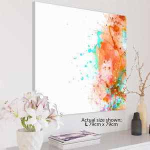 Abstract Multi Coloured Watercolour Brushstrokes Framed Wall Art Picture