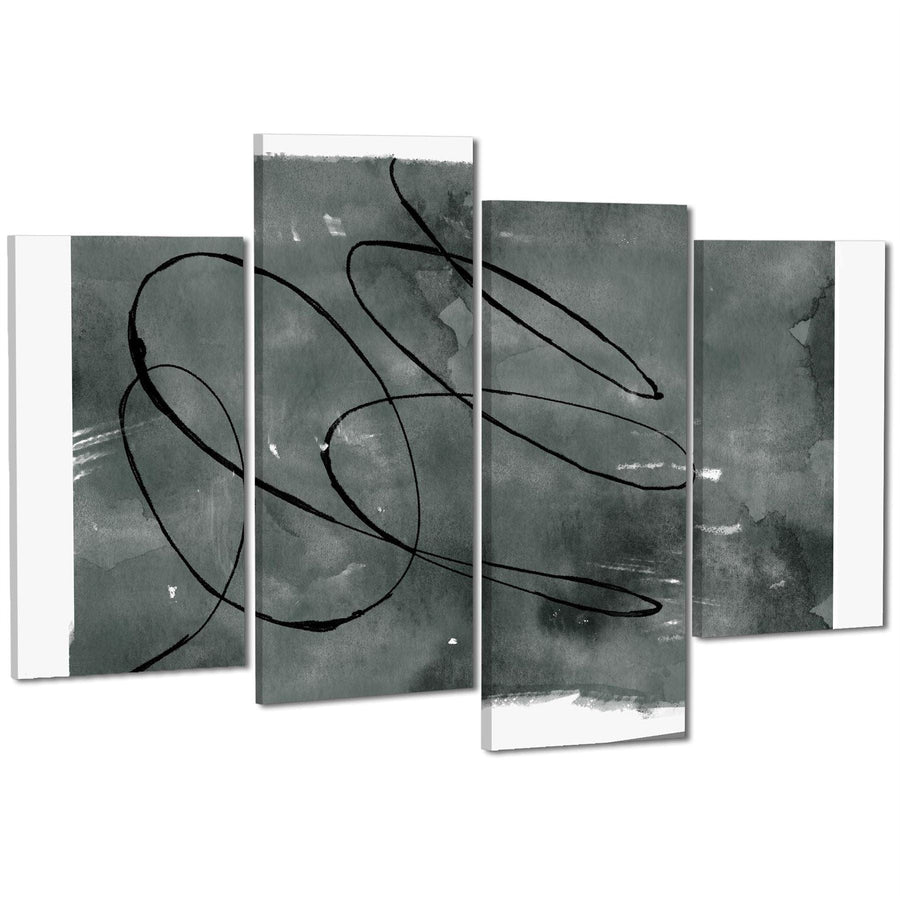 Abstract Grey Watercolour Brushstrokes Framed Art Prints