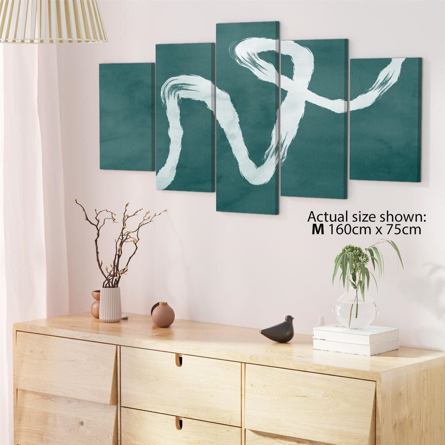 Abstract Teal Illustration Canvas Art Prints