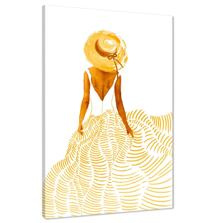 Terracotta Figurative Lady - Flowing Canvas Wall Art Picture - 1RP805M