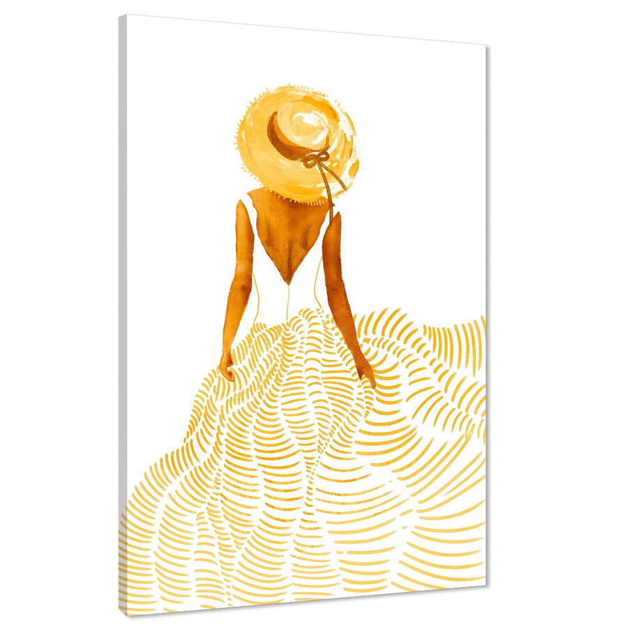 Terracotta Figurative Lady - Flowing Canvas Wall Art Picture