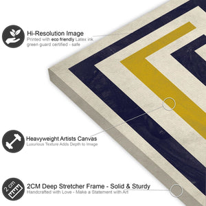 Abstract Mustard Navy Painting Canvas Art Prints