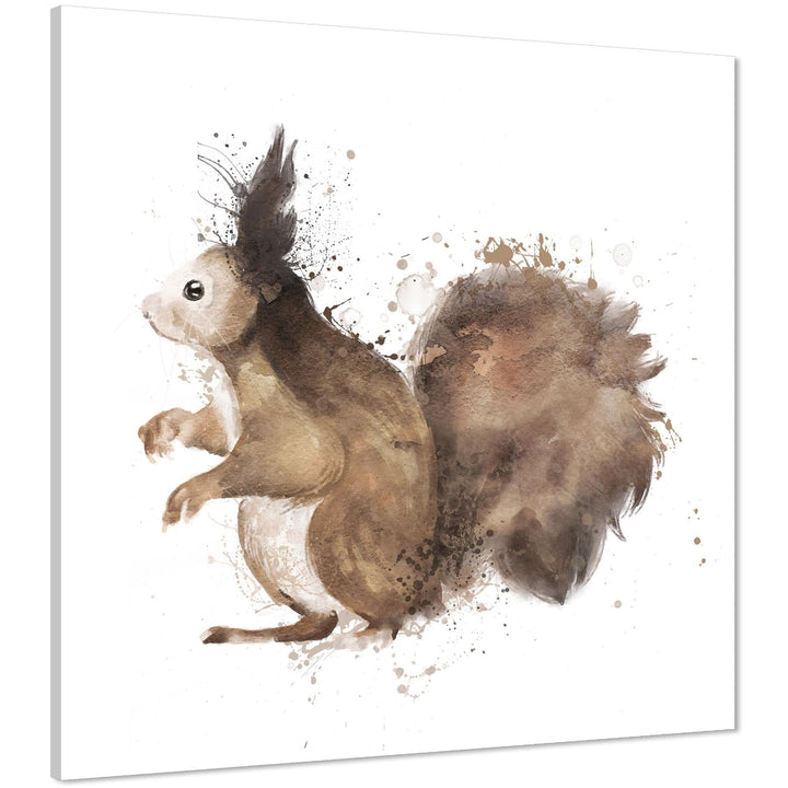 Squirrel Canvas Art Prints - Brown Beige - 1s995S