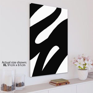 Abstract Black and White Swoosh Brushstrokes Canvas Art Prints