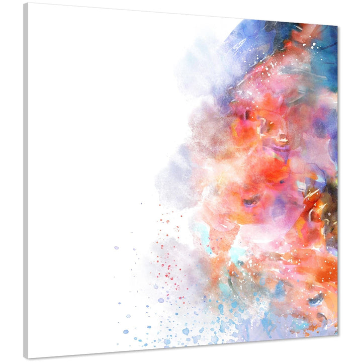 Abstract Multi Coloured Watercolour Brushstrokes Canvas Wall Art Picture - 1s1003S