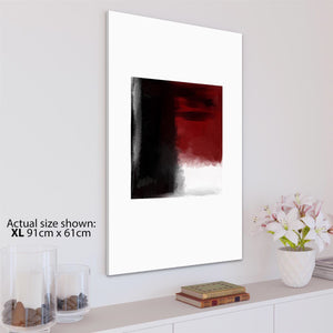 Abstract Red Black Square Watercolour Canvas Wall Art Picture