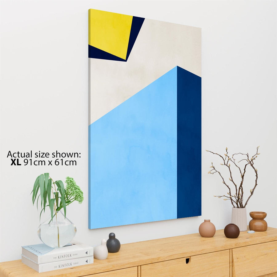 Abstract Blue Yellow Artwork Canvas Art Prints