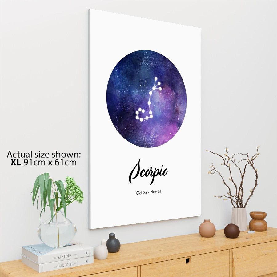 Astrology Zodiac Sign Scorpio Framed Wall Art Print  Blue